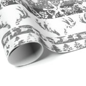 Silber Weihnachten und Schnee Wrapping Papier Geschenkpapier (Rolleneckpunkt)