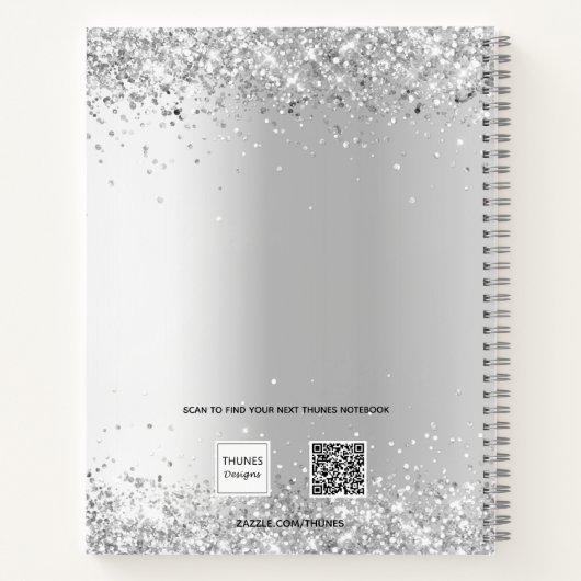 Silber weiß Blüteneukalyptus elegant Notizblock (Rückseite)