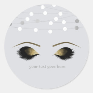 Silber Weiß Glam Gold Make-up Wimpern Favor Runder Aufkleber