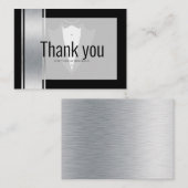 Silber, Weiß und Schwarz Streifen tuxedo bachelor  Platzkarte (Vorne/Hinten)