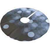 Silber, weißer Buche Nachthintergrund. Polyester Weihnachtsbaumdecke (Schrägansicht)