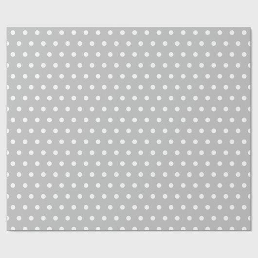 Silber | White Polka Dot Geschenkpapier (Flach)