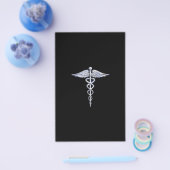 Silber wie Caduceus Medical Symbol auf schwarzer D Flyer (Einzeln)