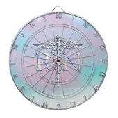 Silber wie RN Caduceus Medical Mother Pearl Dartscheibe (vorne)