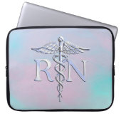 Silber wie RN Caduceus Medical Mother Pearl Laptopschutzhülle (Vorderseite)