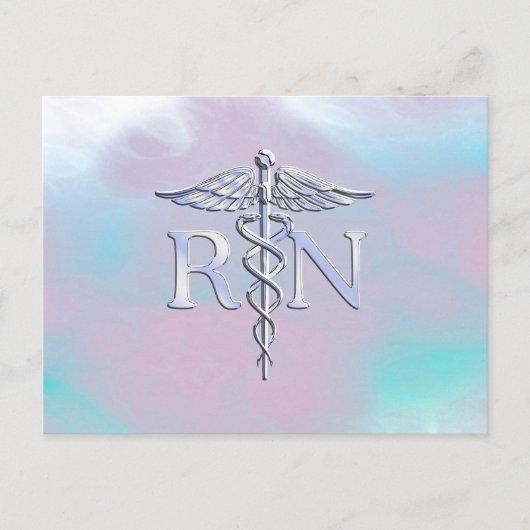 Silber wie RN Caduceus Medical Mother Pearl Postkarte (Vorderseite)
