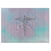 Silber wie RN Caduceus Medical Mother Pearl Schneidebrett (Vorderseite)