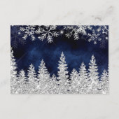 Silber-Winterschnee-Kiefer-Windeln Tombola-Baby Begleitkarte (Rückseite)