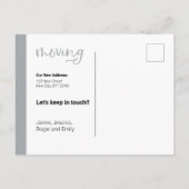 Silber Wir bewegen Dackel Hund in Box Postcard Postkarte (Rückseite)