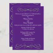 Silber-Wirbel auf unserer Einladung zur Farbhochze (Vorne/Hinten)