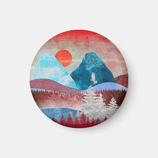Silberadler-Landschaft Magnet (Vorne)