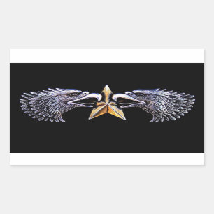 Silberadler mit Gold-Star-Sticker Rechteckiger Aufkleber