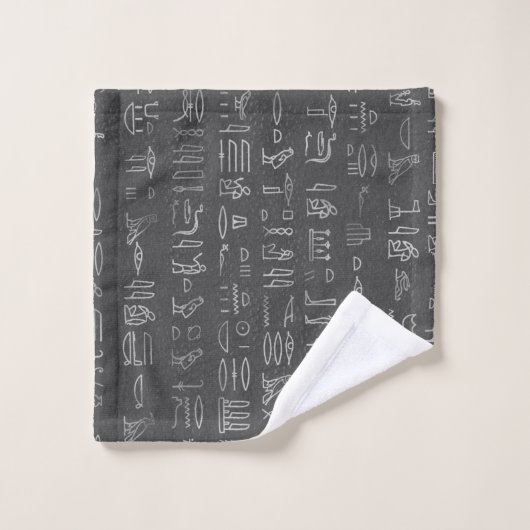 Silberägyptische Prinzessin Hieroglyphen Badhandtuch Set (Waschlappen)