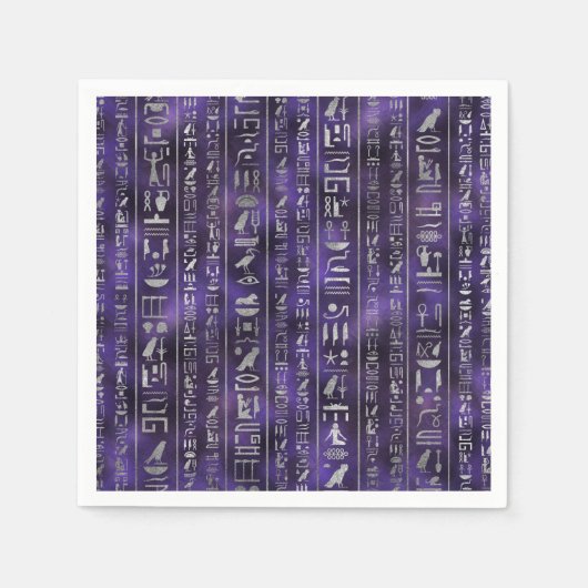 Silberägyptisches Hieroglyphemuster Serviette (Vorderseite)