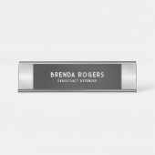 Silberakzent Schreibtischnamensplakette (Vorderseite )