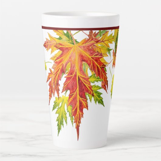 Silberapfel auf einer großen Latte-Tasse Milchtasse (Vorderseite)