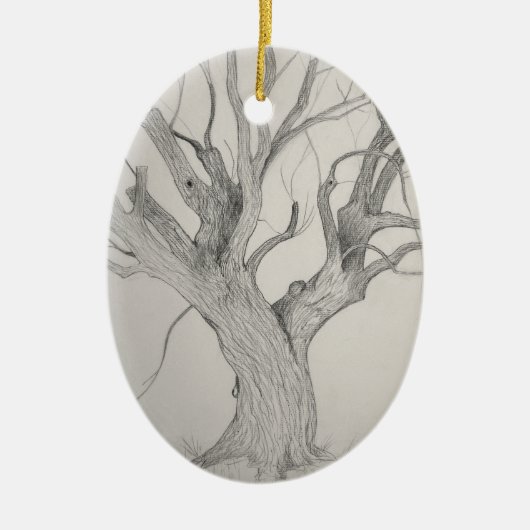 Silberapfel Keramik Ornament (Vorne)