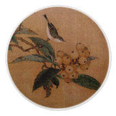 Silberaugenvogel mit Krustenobst, Version zwei Keramikknauf (Vorderseite)