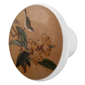 Silberaugenvogel mit Krustenobst, Version zwei Keramikknauf (Rechts)