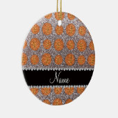 Silberbällchen mit Personalisiertem Glitzer Keramikornament (Rechts)