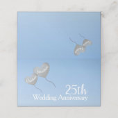 Silberballon 25. Hochzeitstag Platzkarte (Außenseite Aufgefaltet)