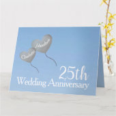 Silberballon der 25. Hochzeit zum Jahrestag Karte (Gelbe Blume)