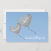 Silberballons am Himmel 90. Geburtstagsparty Einladung (Vorderseite)