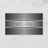 Silberbanner | Metallisches Silber Perforiertes Me Visitenkarte (Rückseite)
