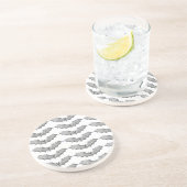 Silberbats Halloween-Untersetzer Sandstein Untersetzer (Seite)