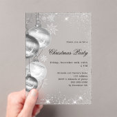 Silberbaubles mattiertes WeihnachtsParty Acryleinladungen (Insitu (Handheld))