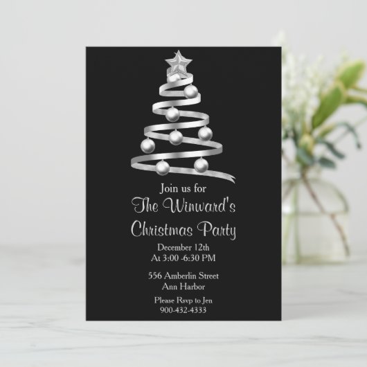 Silberbaum Einladung (Stehend Vorderseite)