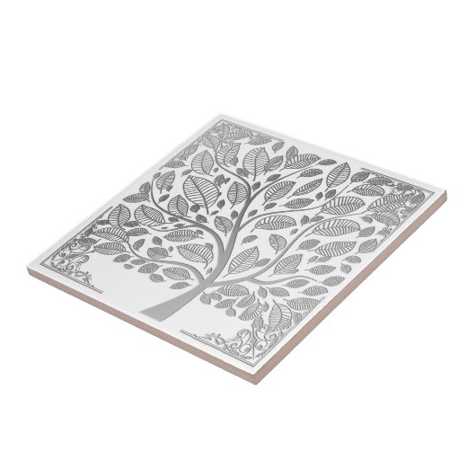 Silberbaum Keramik Fliese (Seite)