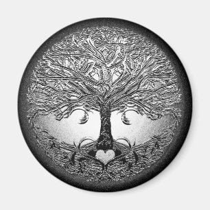 Silberbaum mit Herz Magnet