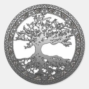 Silberbaum Runder Aufkleber