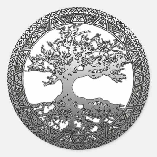 Silberbaum Runder Aufkleber (Vorderseite)