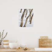 Silberbäume in schneebedeckter Landschaft Poster (Küche)