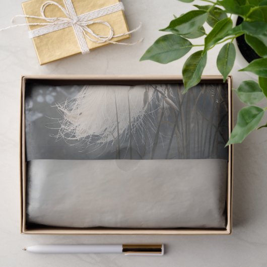 Silberbelag, weißer Pfau, Pariser Fantasie Seidenpapier (Geschenk)