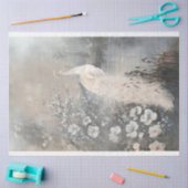 Silberbelag, weißer Pfau, Pariser Fantasie Seidenpapier (Basteln)