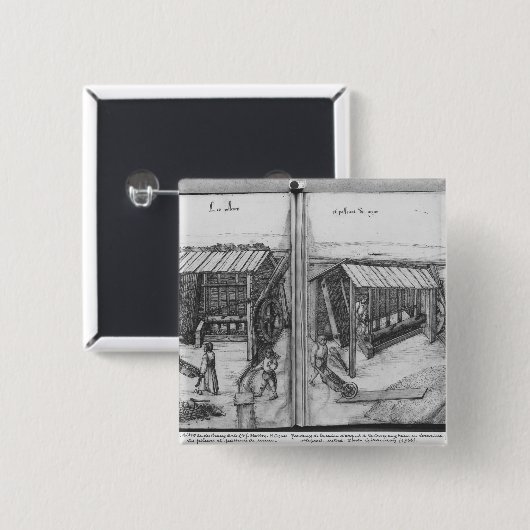 Silberbergwerk von La Croix-Zusatz-Bergwerken, Button (Vorne & Hinten)