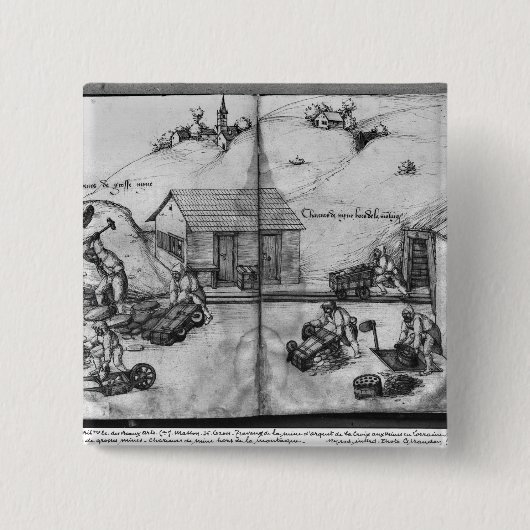 Silberbergwerk von La Croix-Zusatz-Bergwerken Button (Vorderseite)