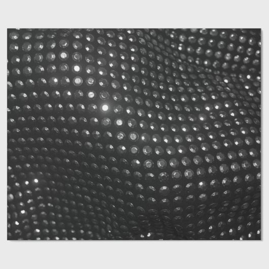 Silberbestücktes schwarzes Ledergewebe Geschenkpapier (Flach)