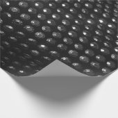 Silberbestücktes schwarzes Ledergewebe Geschenkpapier (Ecke)