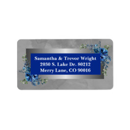 Silberblätter: Blühende Blüten Rücksendeadressen-A Adressaufkleber