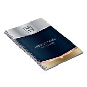 Silberblau und goldene Metallic Hintergrund Notizblock (Rechte Seite)