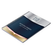 Silberblau und goldene Metallic Hintergrund Notizblock (Linke Seite)