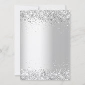 Silberblaue Blumen 25. Hochzeitstag Einladung (Rückseite)