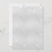 Silberblaue Blumen elegante Luxushochzeit Einladung (Rückseite)