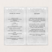 Silberblaue Blumen Foto Glitzer Beerdigung Program (Innenseite Aufgefaltet)