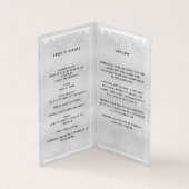 Silberblaue Blumen Foto Glitzer Beerdigung Program (Innenseite)