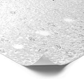 Silberblaue Blumen Hochzeitsprogramm Poster (Ecke)